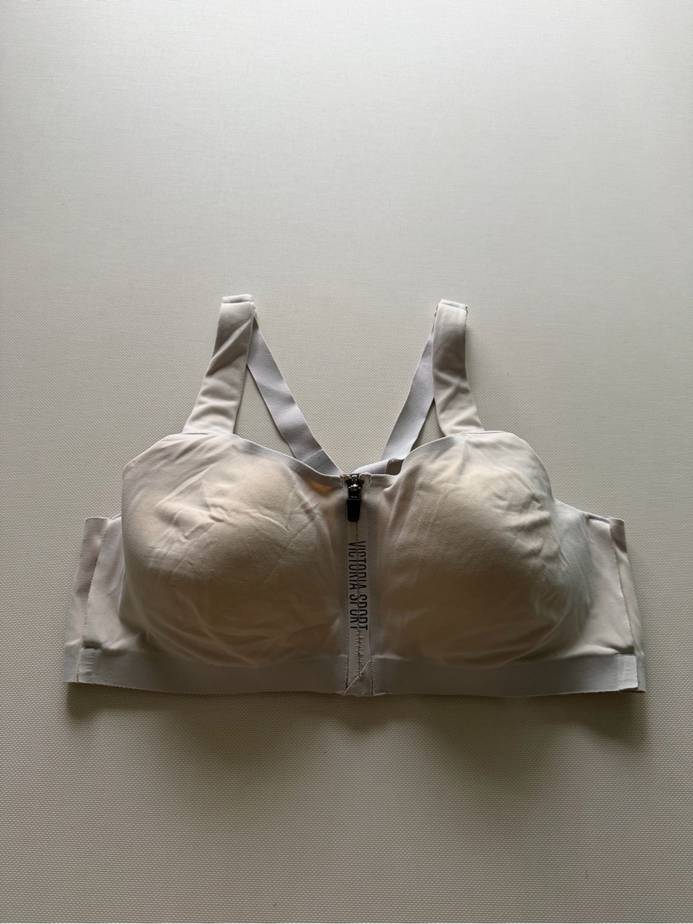 Victoria Sport White Zip Front Underwire High Support Sports Bra 38D
